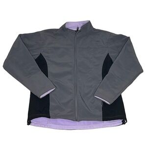 Nina Capri Womens Large Jacket Gray Fleece Lined Nylon